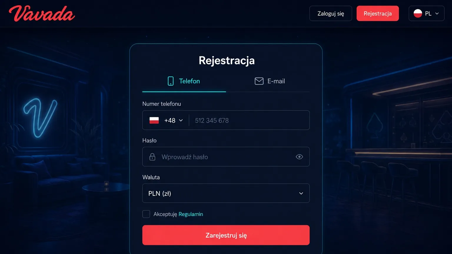 Vavada registration – jak założyć konto krok po kroku w Vavada Casino