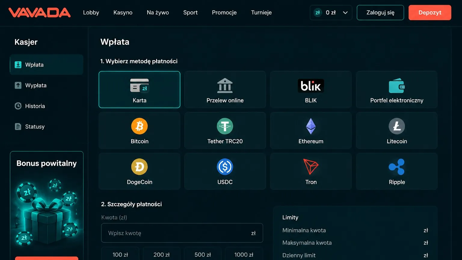 Niewłaściwy wybór waluty (PLN vs EUR) przed aktywacją – vavada kod promocyjny