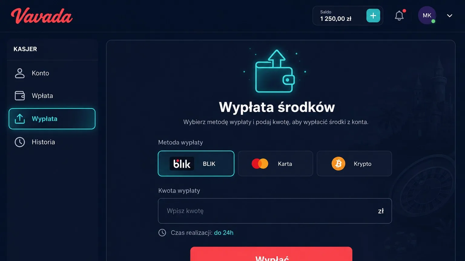 Jak wypłacić pieniądze z Vavada Casino? Instrukcja krok po kroku i Vavada czas wypłaty